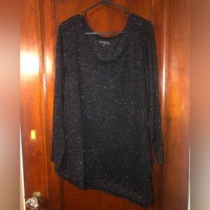Shimmery black asymmetrical sweater